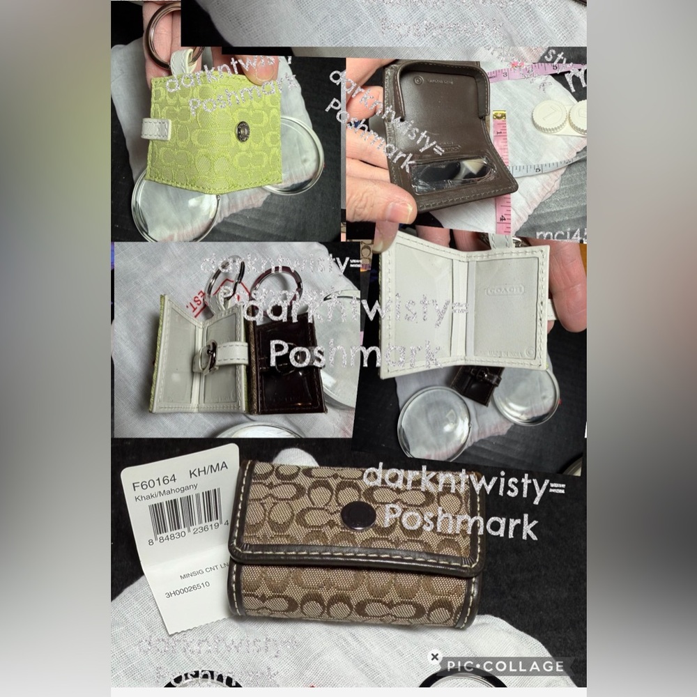 1 BNWT COACH SIGNATURE Contact Case, 2 BNWOT BAG CHARMS PHOTO FRAMES RECEIPT - Picture 5 of 10